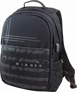 Рюкзак черный со слотом для USB (Winner, 408)